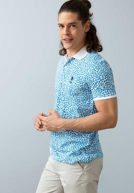 Erkek İndigo Polo Yaka T-Shirt