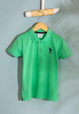 Erkek Çocuk Yeşil Polo Yaka Tişört