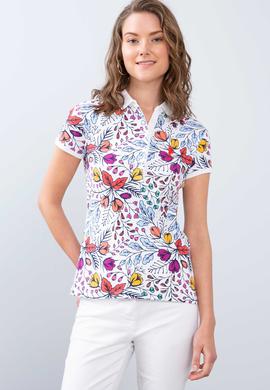 Kadın Beyaz Polo Yaka T-Shirt