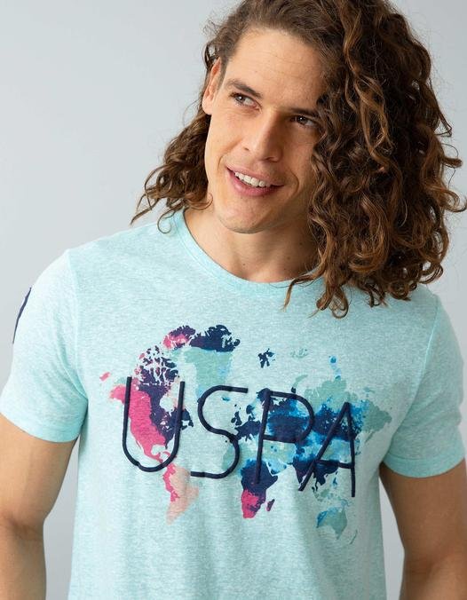 Erkek Aqua Bisiklet Yaka T-Shirt