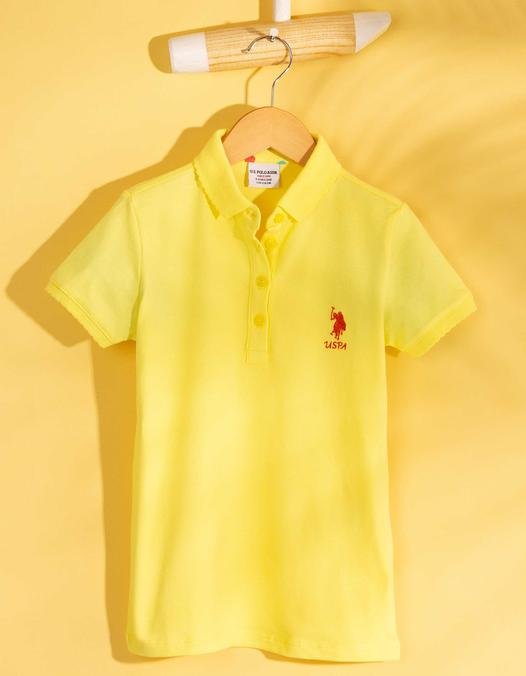 Kız Çocuk Açık Sarı Basic Tişört
