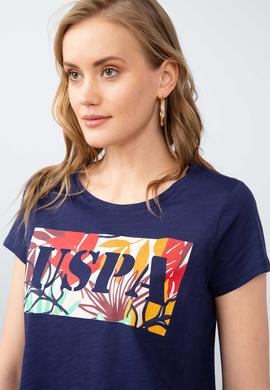 Kadın Lacivert Bisiklet Yaka T-Shirt