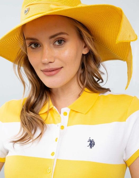 Kadın Sarı Polo Yaka T-Shirt