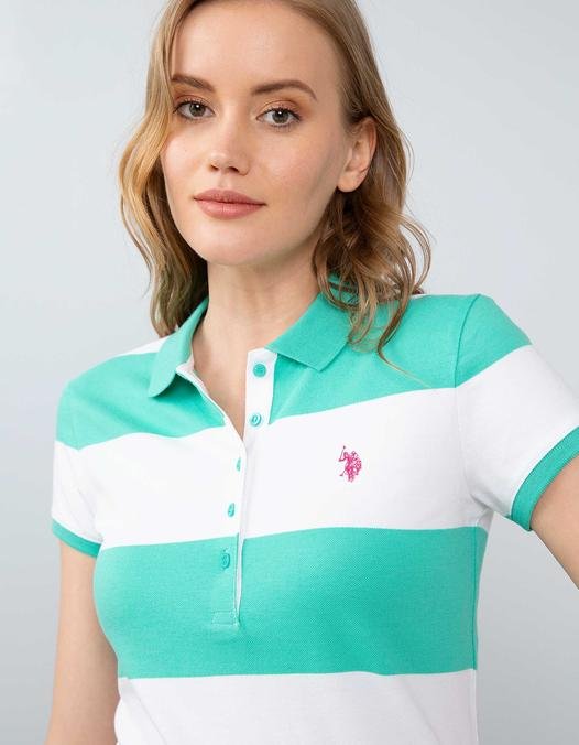 Kadın Yeşil Polo Yaka T-Shirt