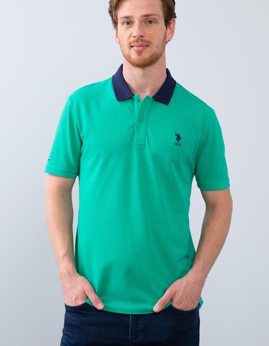 Erkek Fosforlu Yeşil Polo Yaka T-Shirt