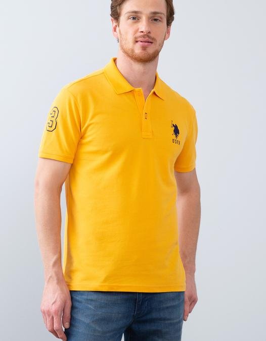 Erkek Koyu Sarı  Polo Yaka T-Shirt
