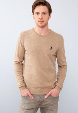 Erkek Camel Bisiklet Yaka Triko Kazak Basic