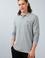Erkek Gri Melanj Polo Yaka Sweatshirt Basic