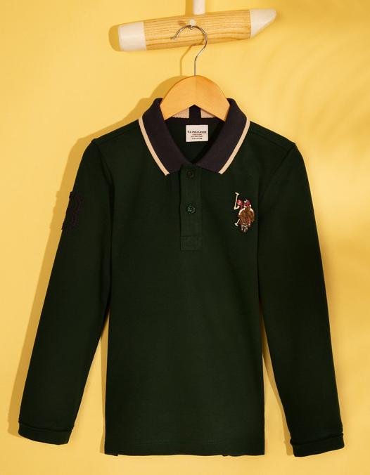 Erkek Çocuk Koyu Yeşil Basic Sweatshirt