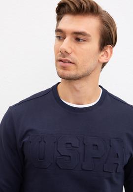 Erkek Lacivert Bisiklet Yaka Sweatshirt Basic