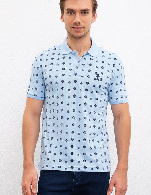 Erkek Mavi Polo Yaka T-Shirt