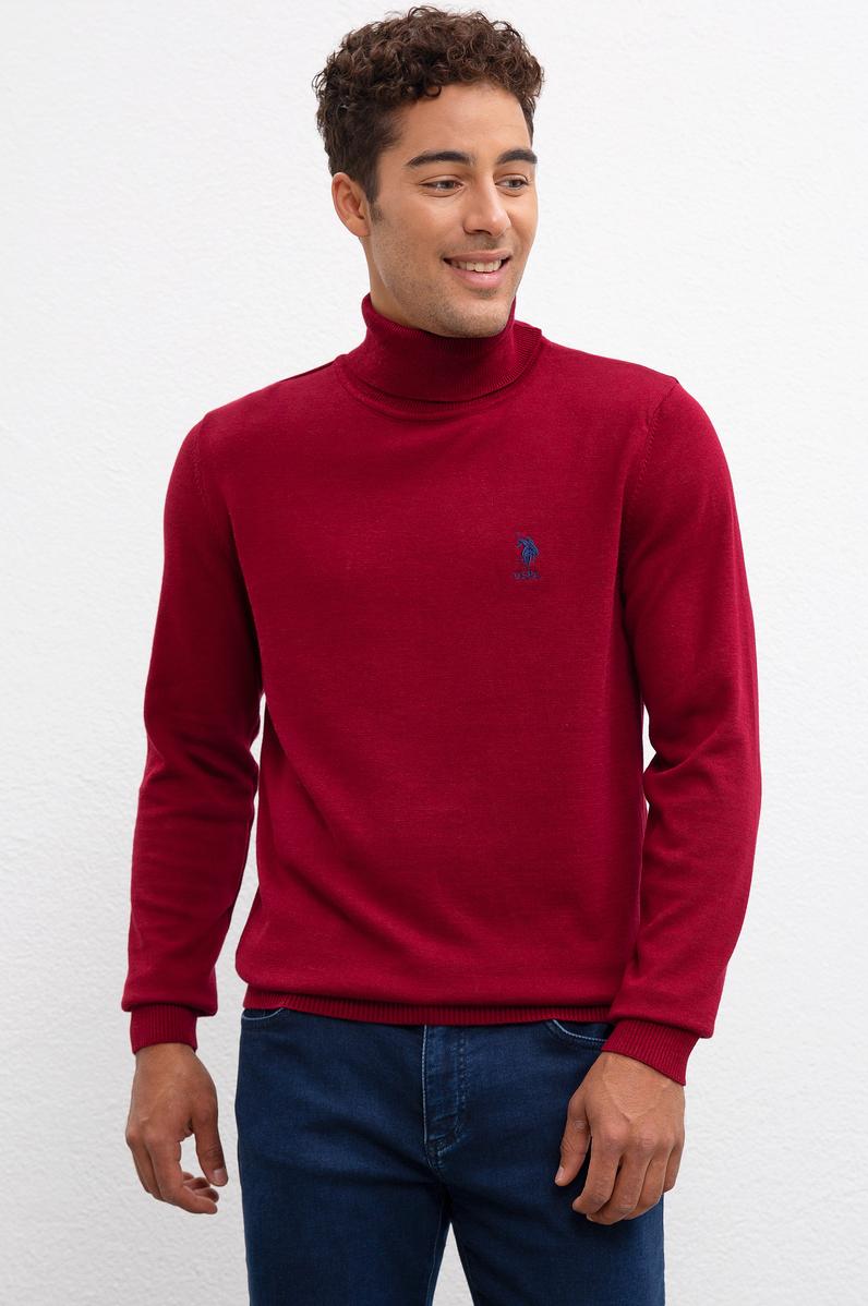 Erkek Bordo Basic Kazak