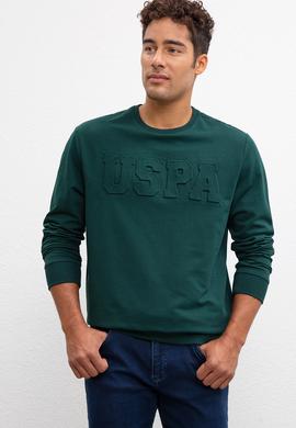 Erkek Koyu Yeşil Basic Sweatshirt
