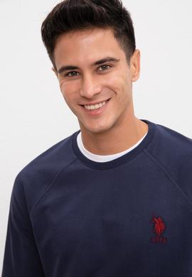 Erkek Lacivert Bisiklet Yaka Sweatshirt Basic