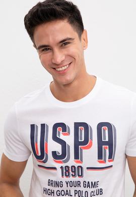 Erkek Beyaz Bisiklet Yaka T-Shirt