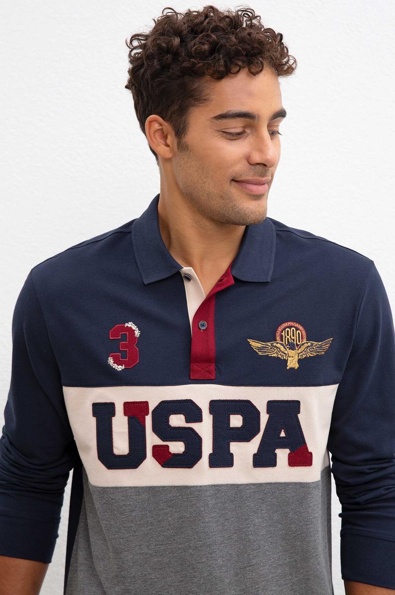 Erkek Lacivert Polo Yaka Sweatshirt