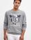 Erkek Gri Melanj Bisiklet Yaka Sweatshirt