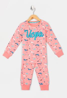 Kız Çocuk Pembe Pijama Takımı