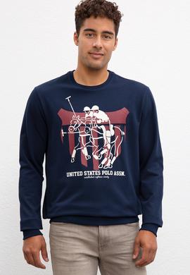 Erkek Lacivert Bisiklet Yaka Sweatshirt