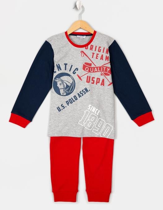 Erkek Çocuk Gri Melanj Pijama Takımı