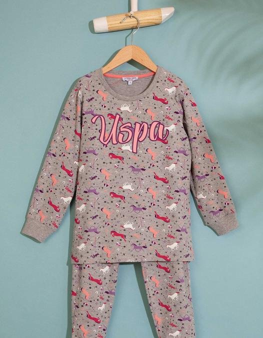 Kız Çocuk Gri Pijama Takımı