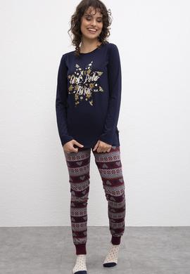Kadın Lacivert Pijama Takımı