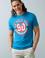 Erkek İndigo Bisiklet Yaka T-Shirt