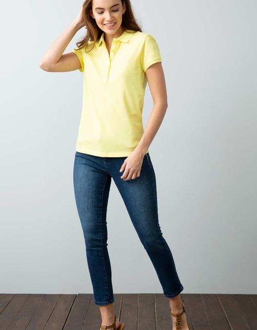 Kadın Sarı Basic T-Shirt