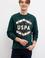 Erkek Koyu Yeşil Bisiklet Yaka Sweatshirt