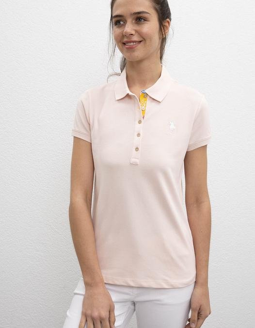 Kadın Pembe Polo Yaka T-Shirt