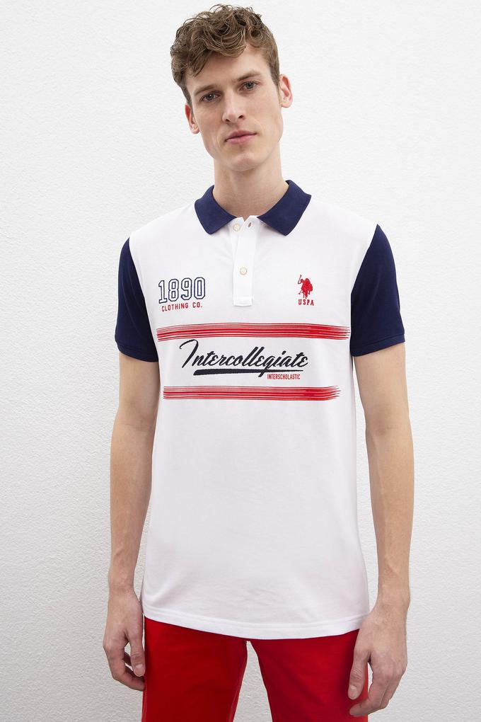 Erkek Beyaz Polo Yaka T-Shirt