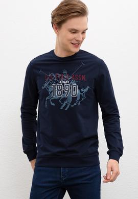 Erkek Lacivert Bisiklet Yaka Sweatshirt