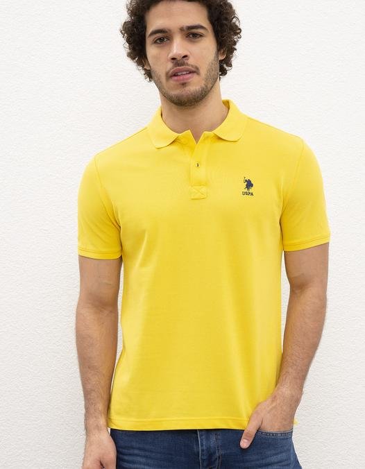 Erkek Sarı  Polo Yaka T-Shirt Basic
