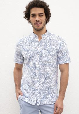Erkek Beyaz Gömlek Yaka T-Shirt