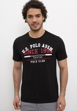 Erkek Siyah Bisiklet Yaka T-Shirt