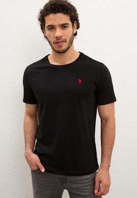 Erkek Siyah Bisiklet Yaka T-Shirt Basic