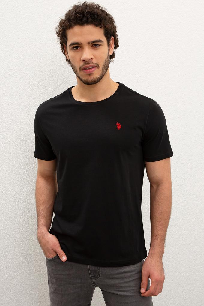 Erkek Siyah Bisiklet Yaka T-Shirt Basic