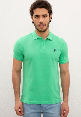 Erkek Elma Yeşili Polo Yaka T-Shirt Basic