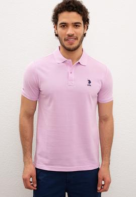Erkek Lila Polo Yaka T-Shirt Basic