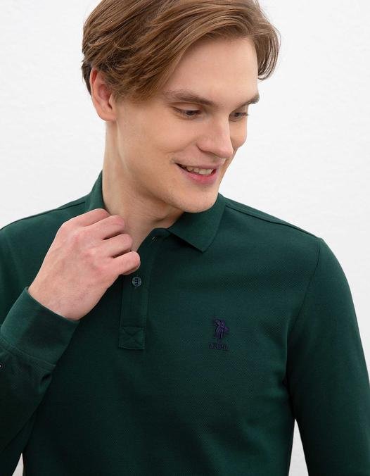 Erkek Koyu Yeşil Basic Sweatshirt