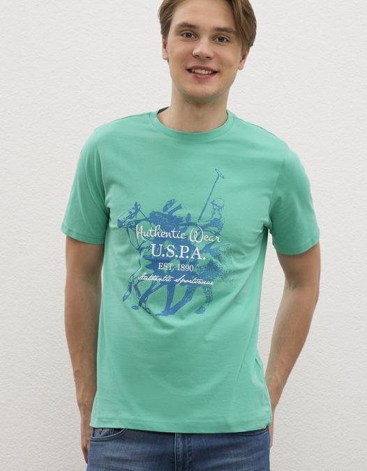 Erkek Mint Yeşili Bisiklet Yaka T-Shirt