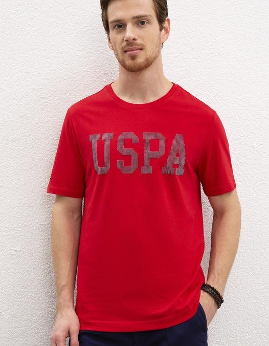 Erkek Kırmızı Bisiklet Yaka T-Shirt