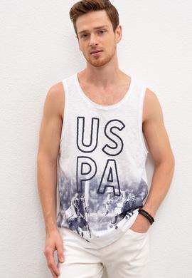 Erkek Beyaz Bisiklet Yaka T-Shirt