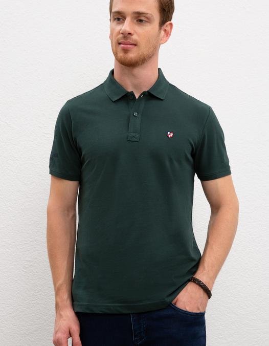 Erkek Yeşil Polo Yaka T-Shirt Basic