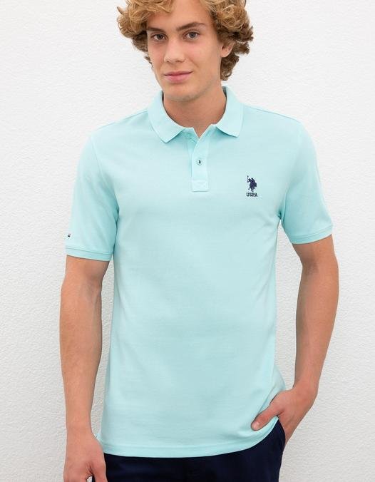 Erkek Aqua Polo Yaka T-Shirt Basic