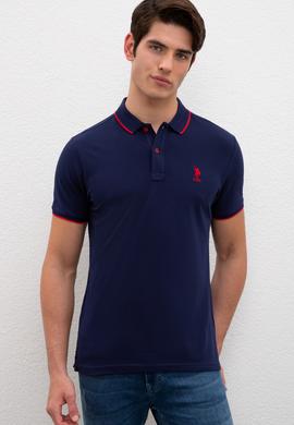 Erkek Lacivert Polo Yaka T-Shirt Basic