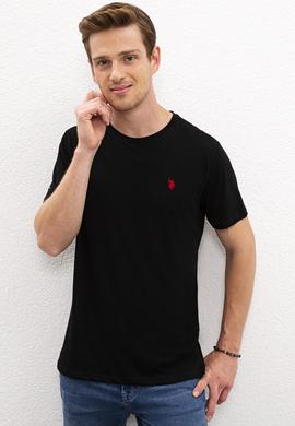 Erkek Siyah Bisiklet Yaka T-Shirt Basic