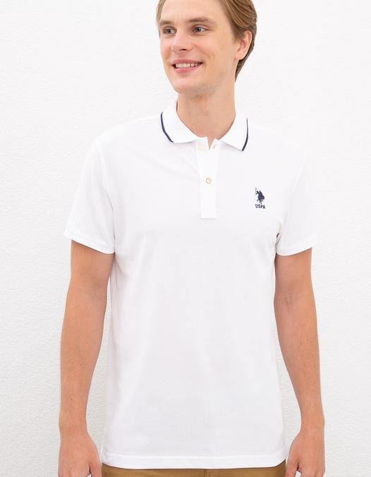 Erkek Beyaz Polo Yaka T-Shirt