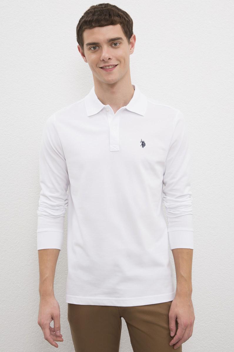 Erkek Beyaz Basic Sweatshirt