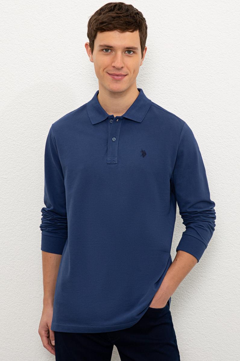 Erkek İndigo Basic Sweatshirt